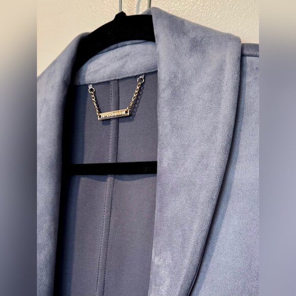 T Tahari Soft Faux Suede Open Front Jacket - Picture 3 of 5
